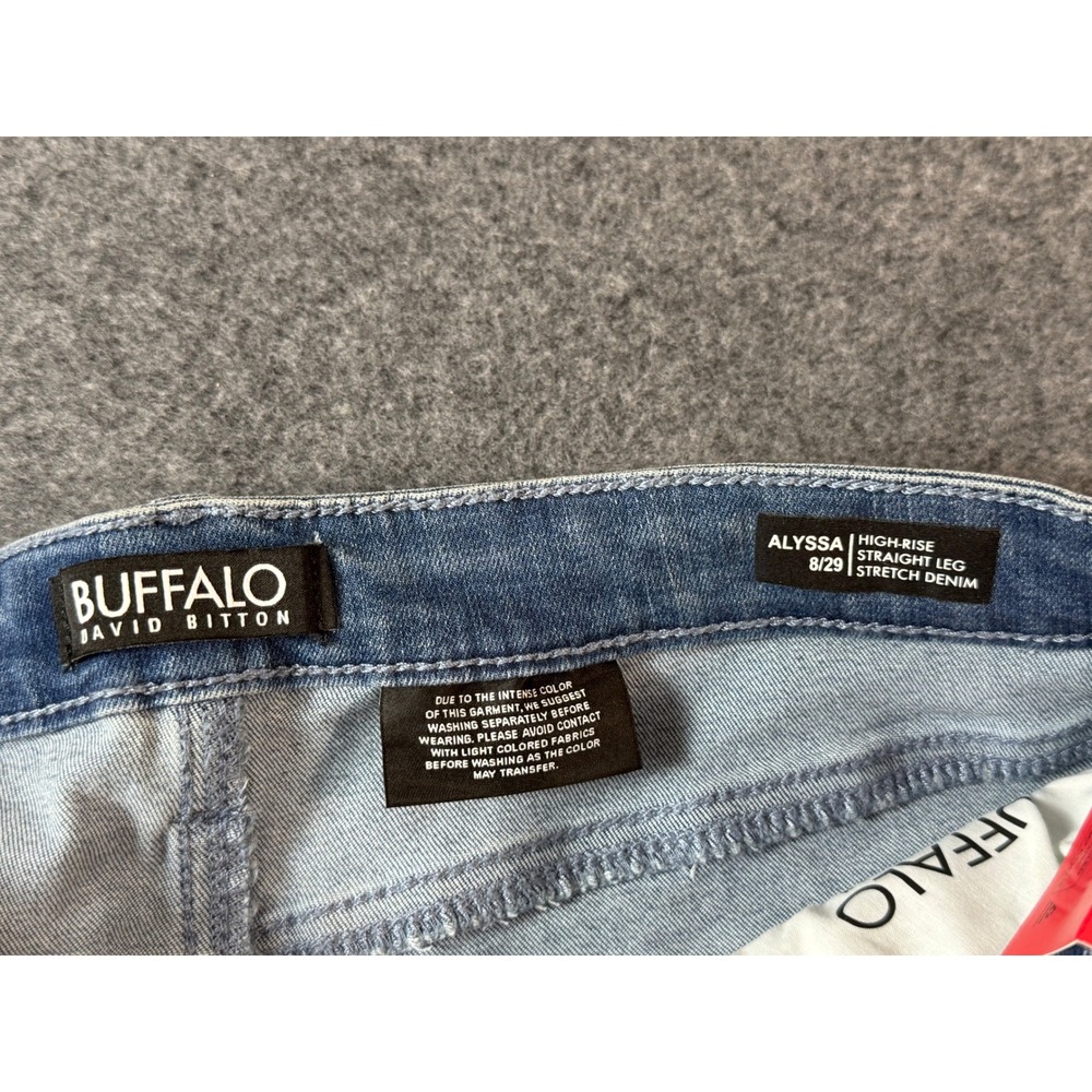 Buffalo David Bitton Alyssa Straight Leg Women 8/29 Blue NWT High Rise Stretch - Picture 3 of 10